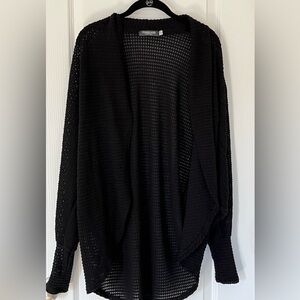 Women’s black Foxblood open front open knit cardigan sone size fits all.